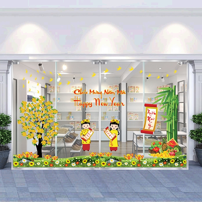 Decal trang trí tết xuân 2020 combo số 8