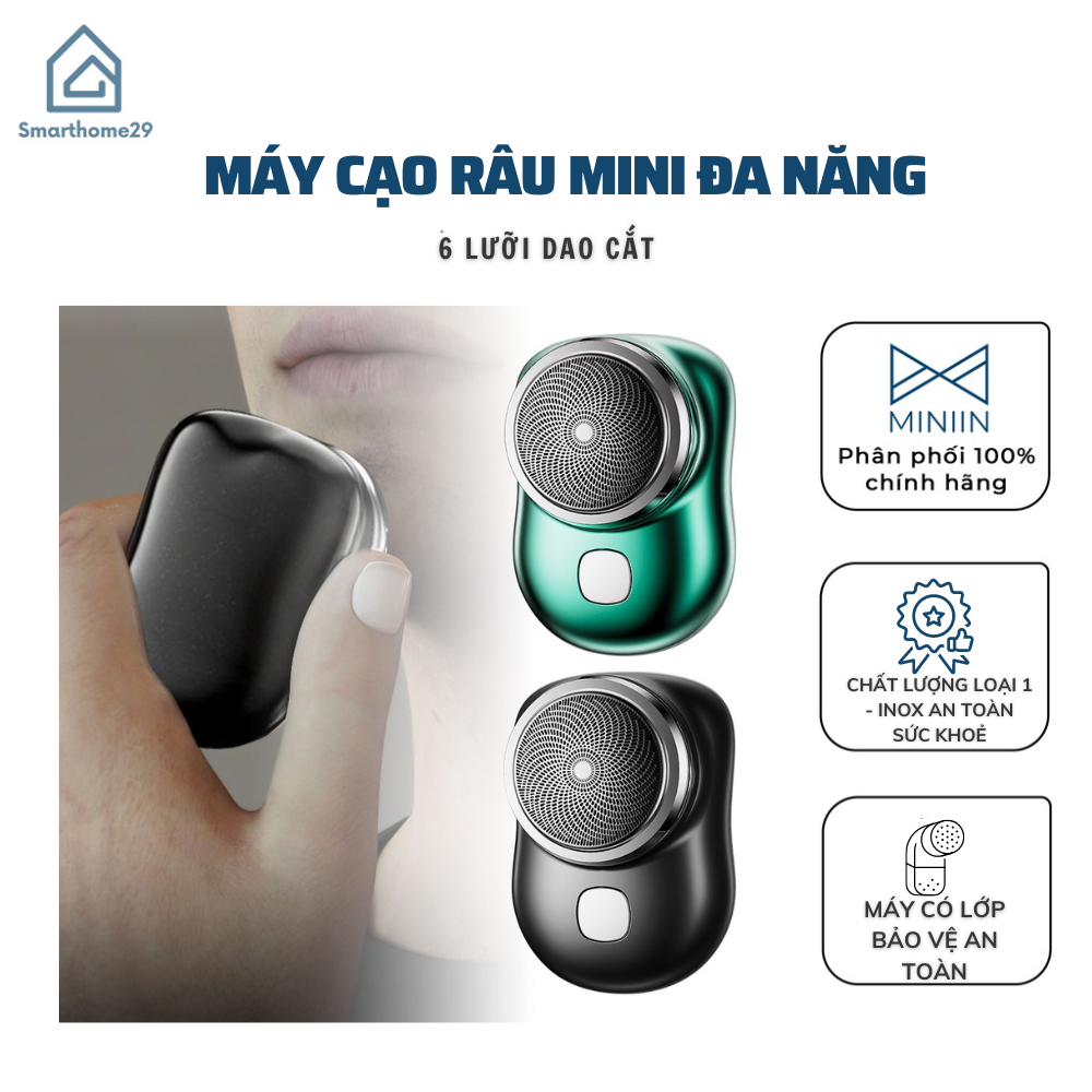 Máy Cạo Râu Mini, Xoay 360 Độ Chống Nước , Sạc USB Siêu Nhanh, Máy Cạo Râu Nam Bỏ Túi Tiện Dụng - HÀNG CHÍNH HÃNG MINIIN