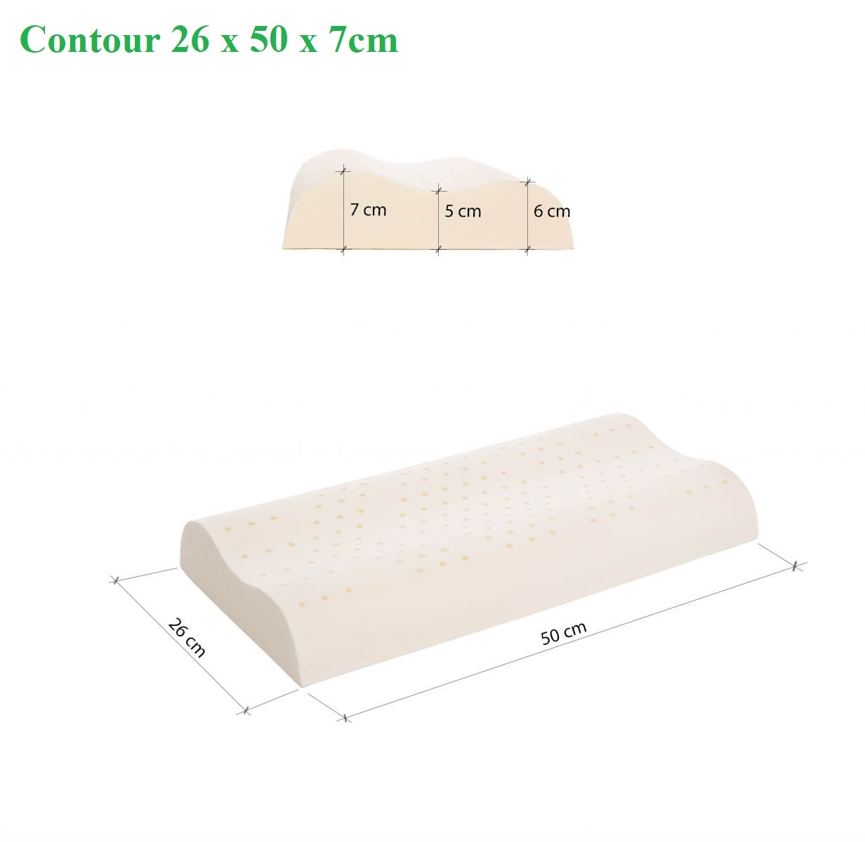 Gối cao su trẻ em Liên Á Contour