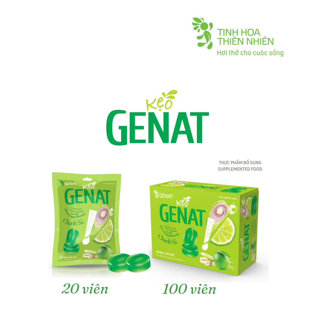 Kẹo ngậm Genat Chanh Sả (Hộp 100 viên)