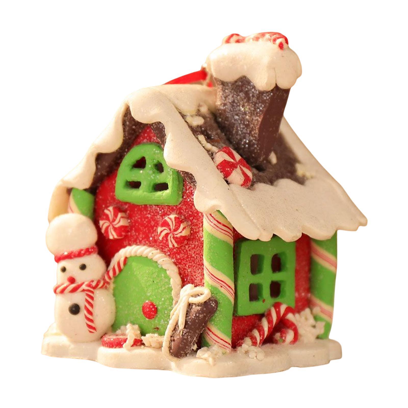 Miniature Christmas Pendant LED Light Cottage House Rustic for Xmas Home