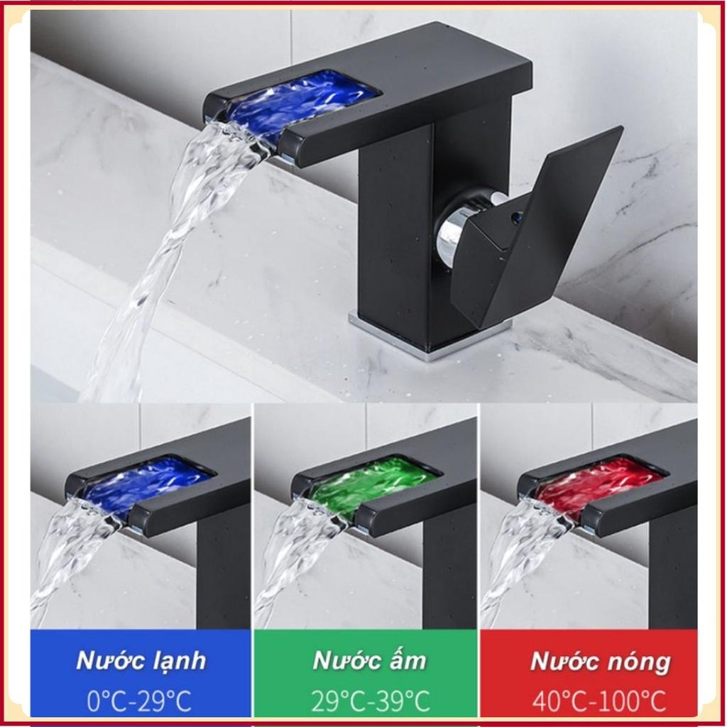 Bộ Vòi Lavabo Đổi Màu Latrava Black LED ️ FREESHIP ️