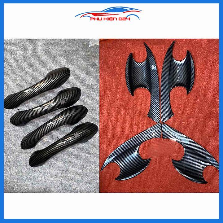 Ốp tay hõm Santafe 2019-2022 vân carbon/mạ crom chống trầy bảo vệ cửa xe ô tô
