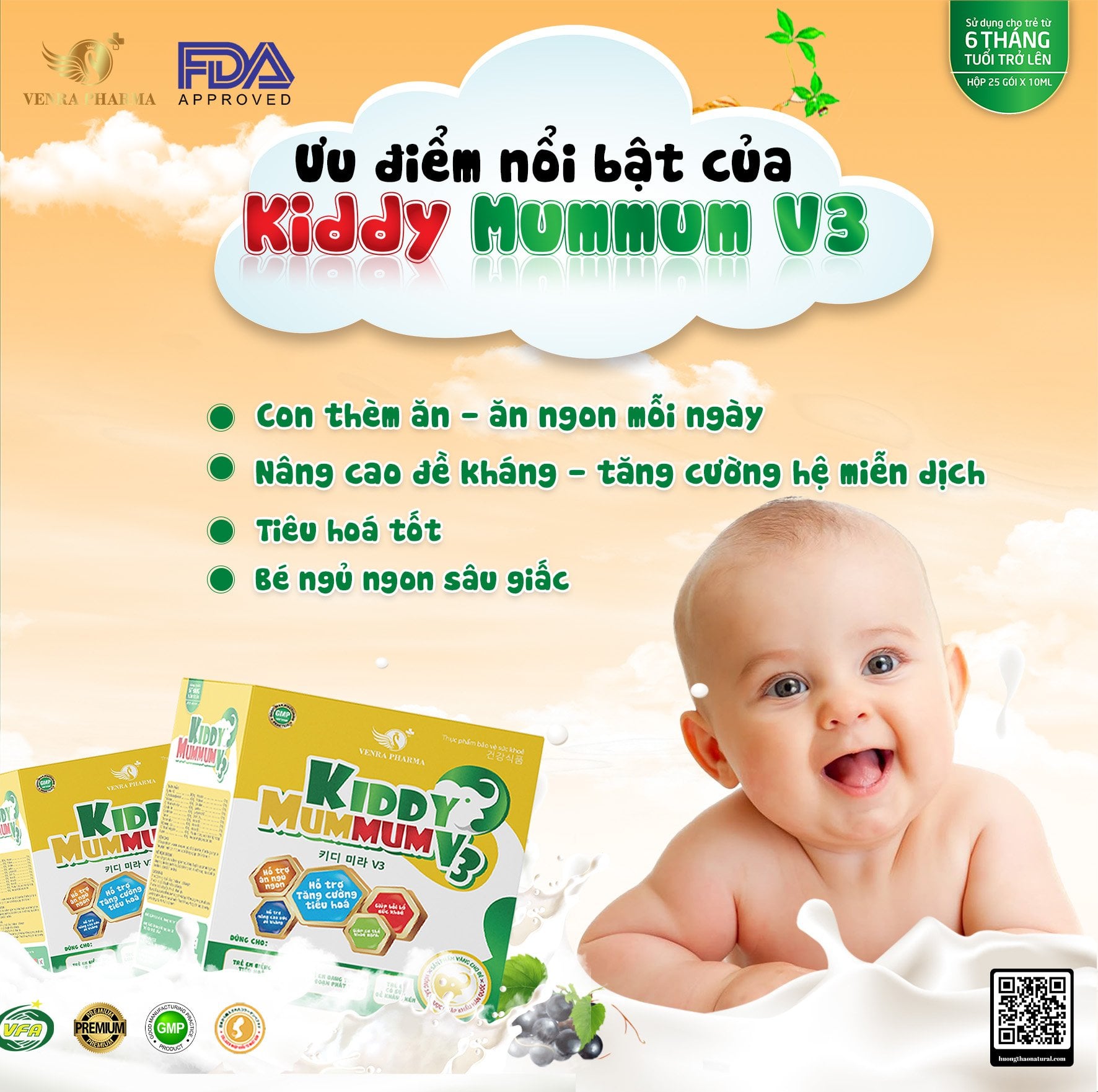 Siro Ăn Ngon Kiddy Mummum V3 Bổ Sung Dinh Dưỡng Cho Trẻ