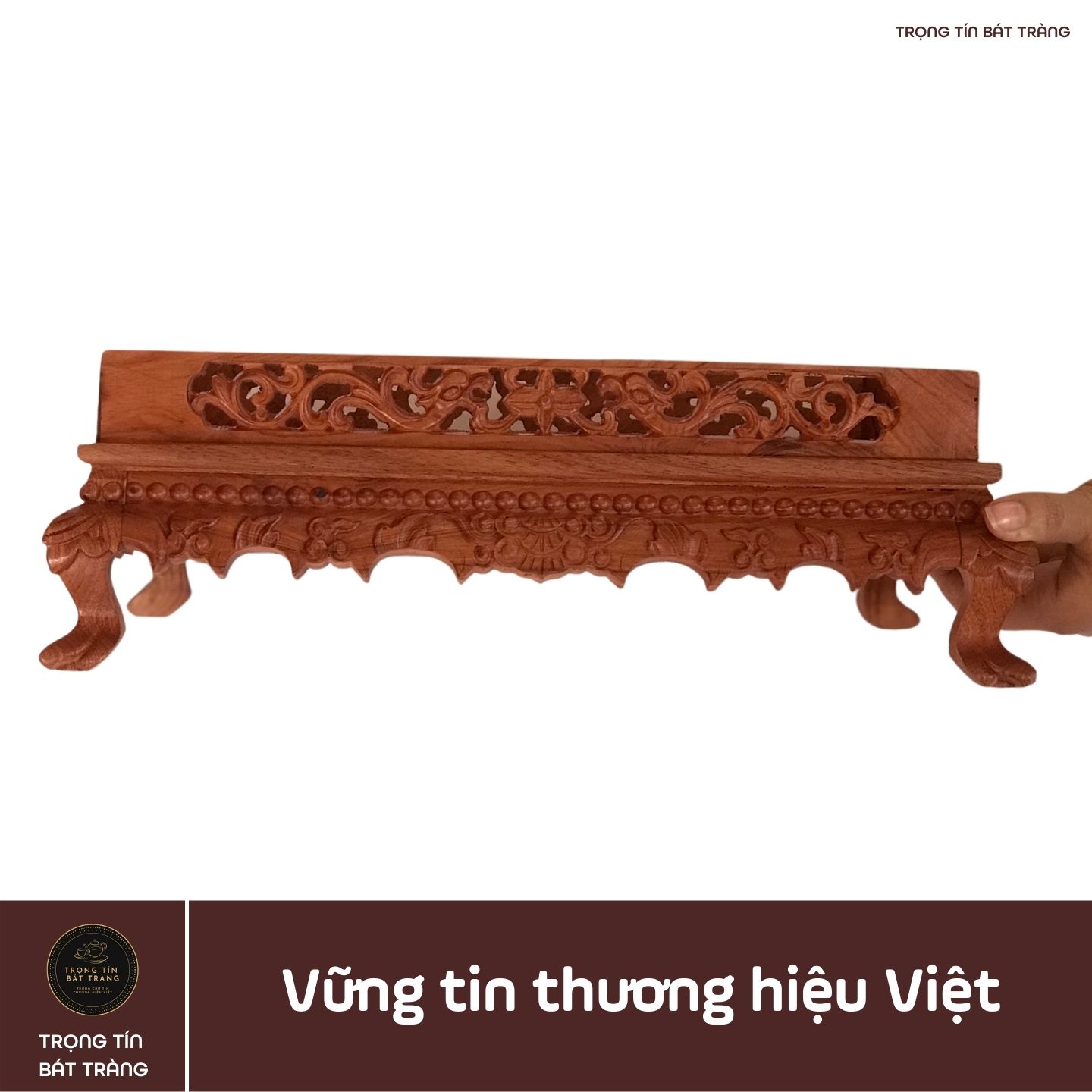 KT 77 Khay Trà Gỗ Hương Đá Chân Quỳ Kích Thước 45*33*12 Cm