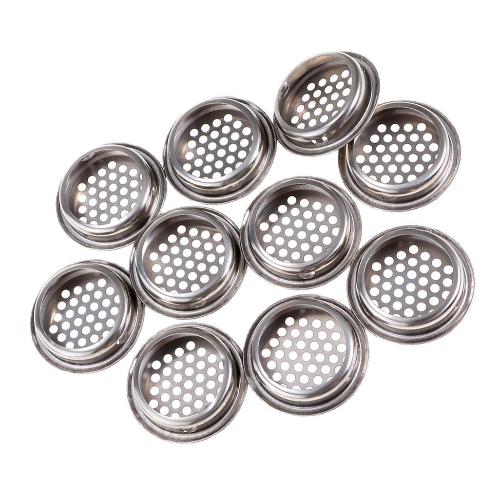2X Cabinet Air Vents Cover Stainless Steel Round Vent Mesh Hole Louver 35mm