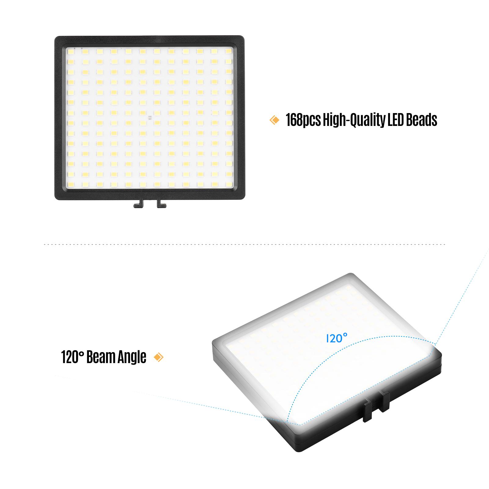 Đèn LED video Ánh sáng chụp ảnh 9W 3200K-6000K Nhiệt độ hai màu 5 mức Độ sáng có thể điều chỉnh