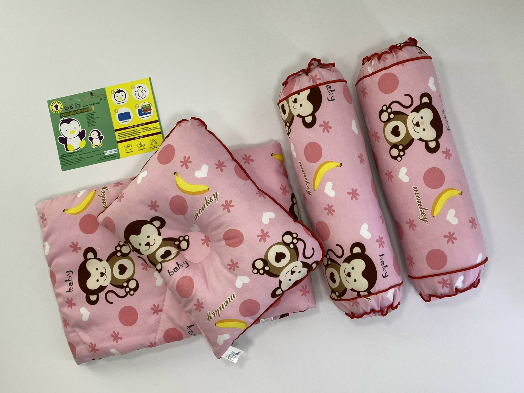 Bộ 4 Gối Đôi Có Mền BabyTop ( Màu và họa tiết ngẫu nhiên )