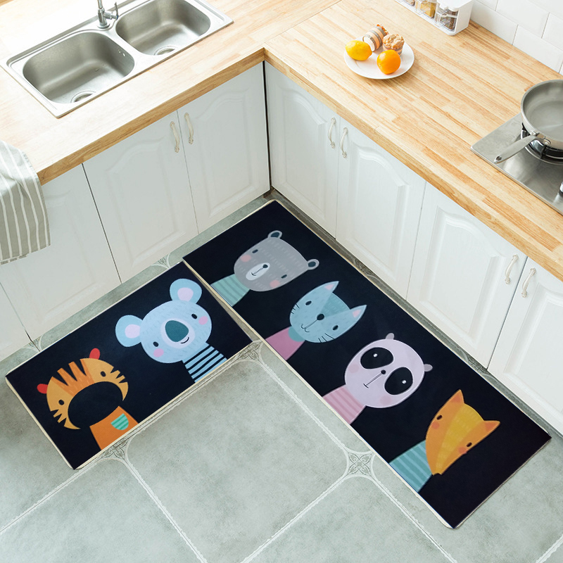 Bộ 2 thảm bếp nỉ đế hạt cao su hạn chế trơn trượt size 120x40, 60x40 cm