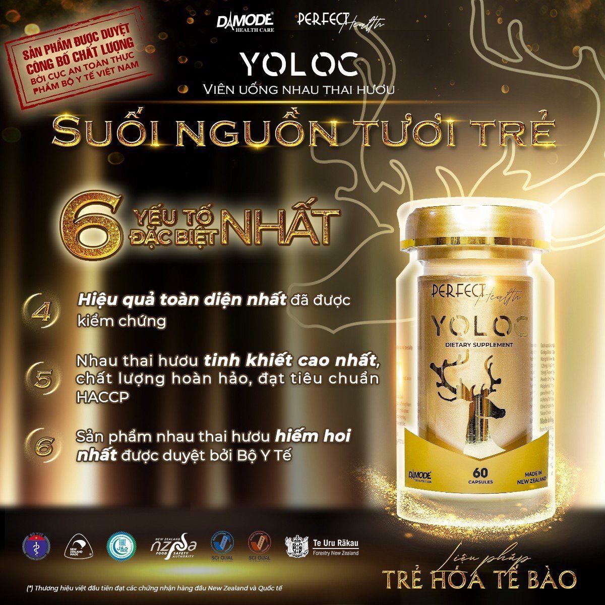 Nhau thai hưu YOLOC lọ 60 viên