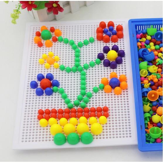 Đồ chơi xếp hình hạt 296 chi tiết hạt nấm cho bé