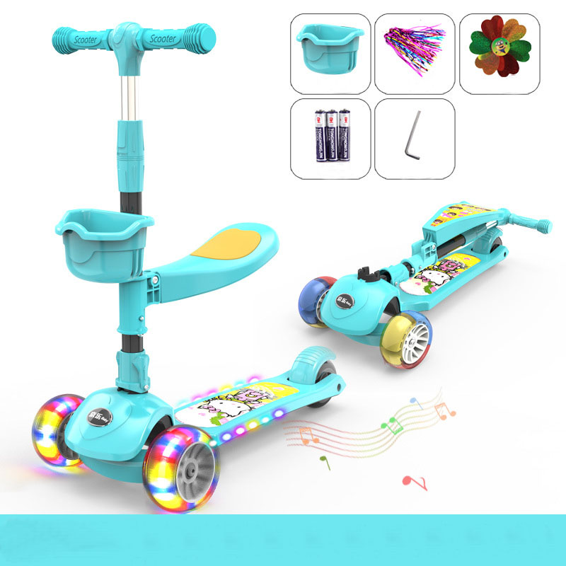 Xe trượt scooter YO-YO đa năng phát sáng cho bé từ 2 đến 12 tuổi - Xe thăng bằng có nhạc, ghế nhún cho trẻ