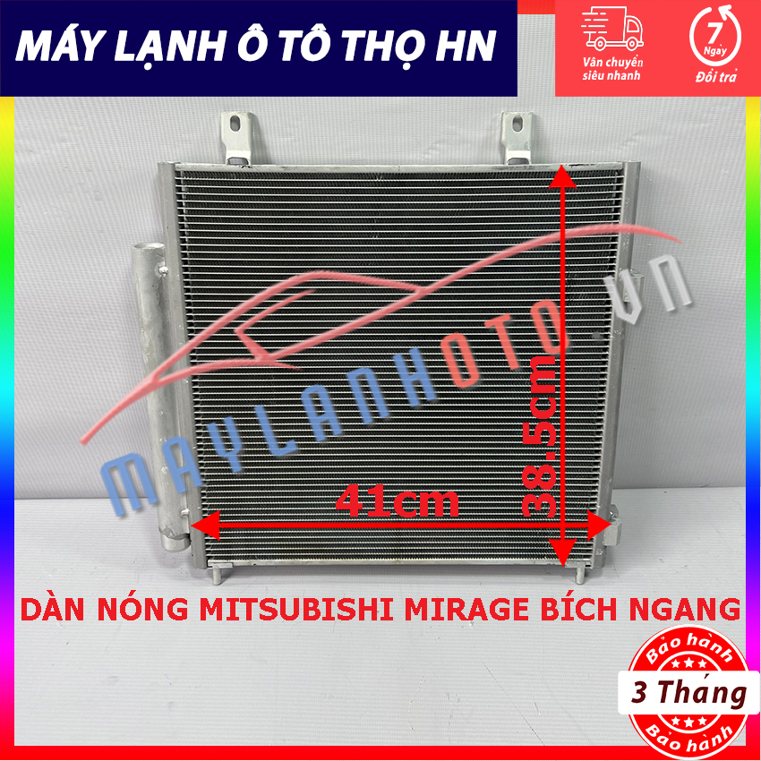 Dàn (giàn) nóng Mitsubishi Mirage / Attrage (2 bích ngang) Hàng xịn Thái Lan (hàng chính hãng nhập khẩu trực tiếp)