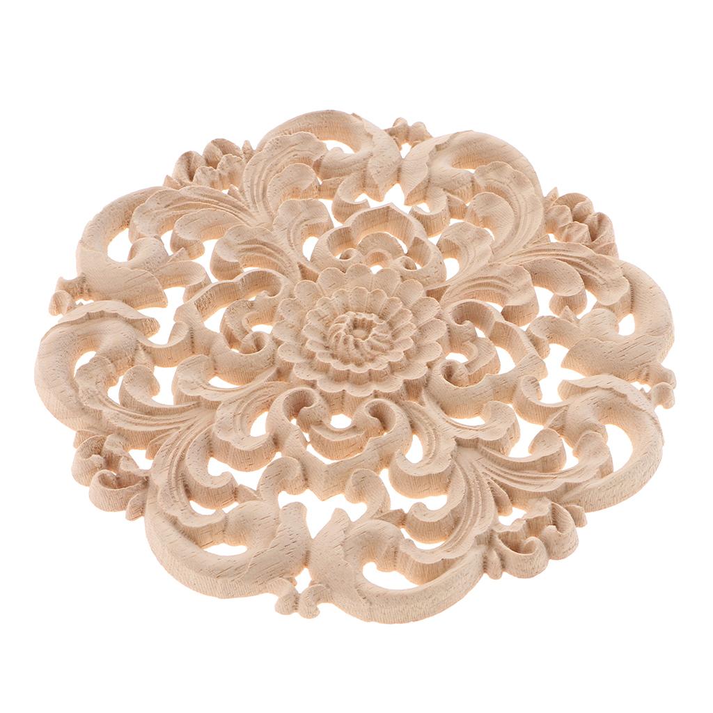 European Style Wood Round Carved Appligue For Furniture Decoration