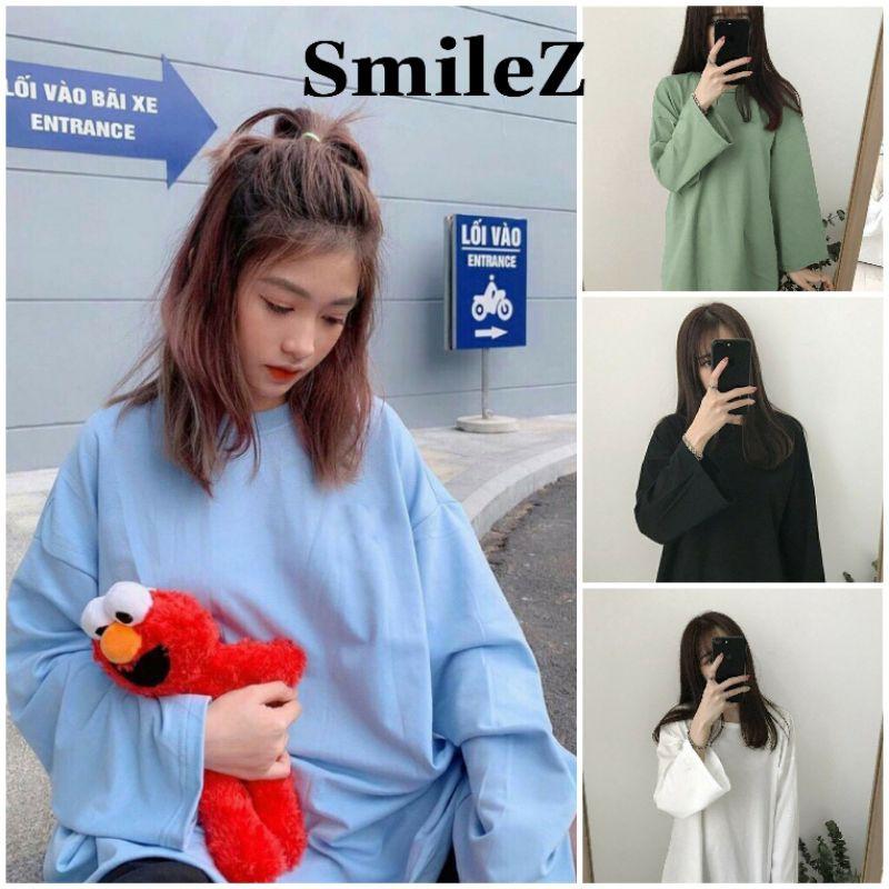 Basic Tee - Áo Thun Trơn Tay Dài SmileZ Unisex Form Rộng Nam Nữ Phong Cách Ulzzang dễ thương