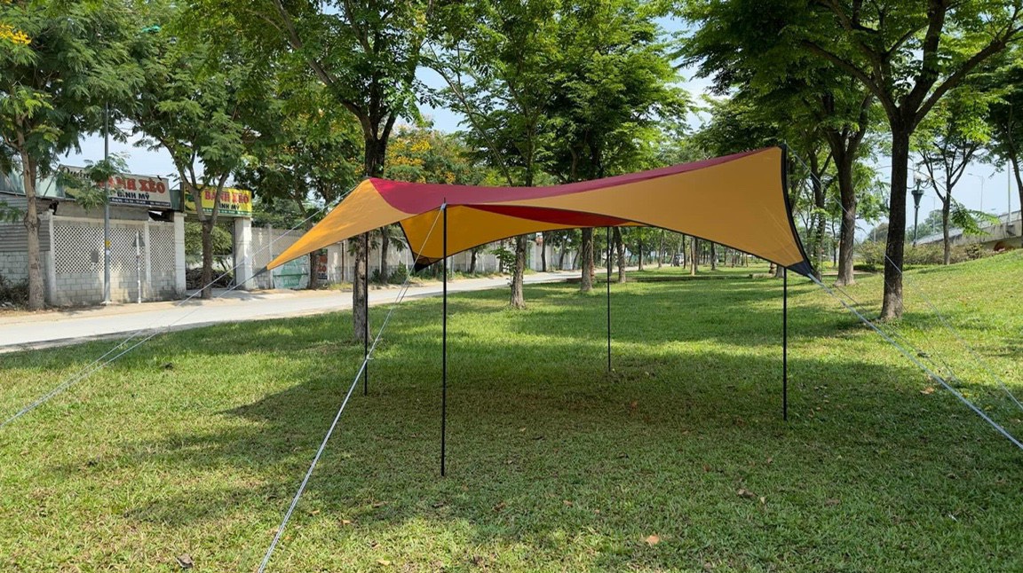 Hexa Tarp 460 × 440 × cao 230cm+ 2 bộ trụ chống