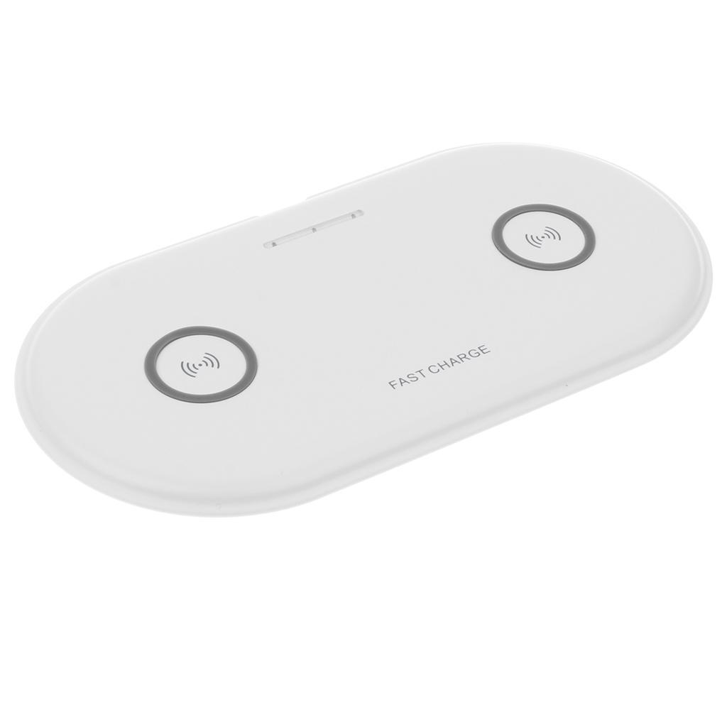 2x 5W QI Dual Wireless Charger Pad Fast Charging Dock for Phone White+Black