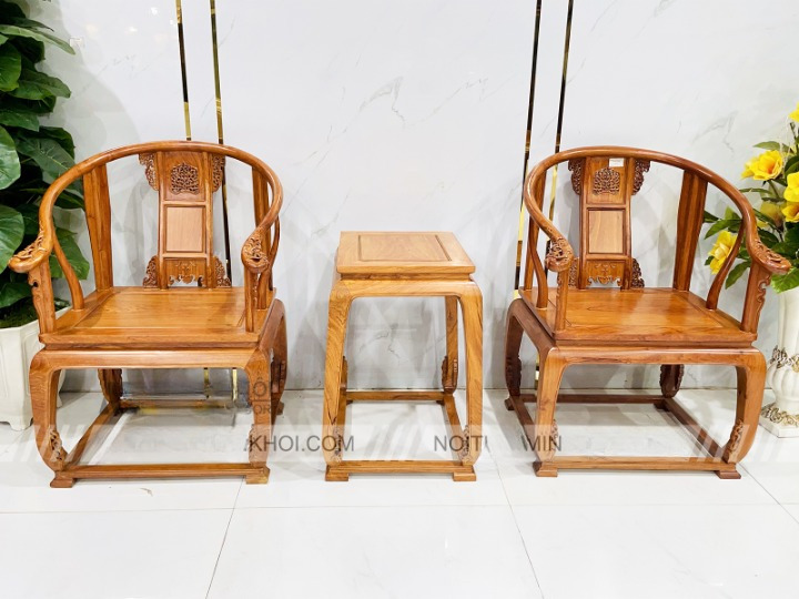 BÀN GHẾ MINH ĐẾ 3 MÓN GỖ HƯƠNG TA , Bộ 3 Món Trà Đạo Rất Sang trọng
