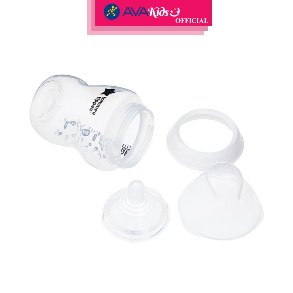 Bình sữa nhựa PP Tommee Tippee Natural Start 423905 cổ rộng 260 ml (3 - 6 tháng) - Hàng Chính Hãng