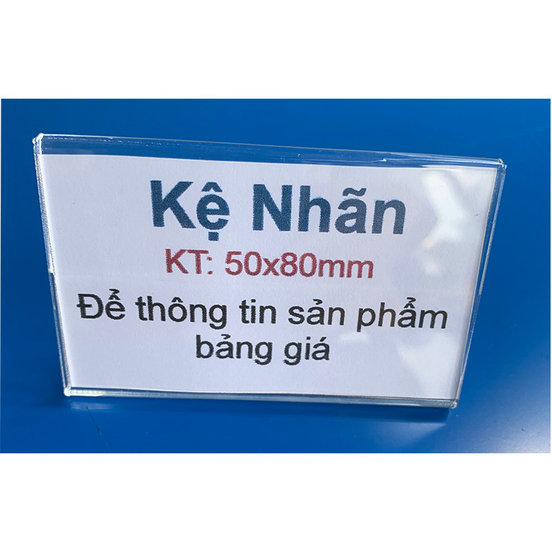 Combo 10 kệ để bảng giá thông tin sản phẩm kích thước 50x80mm - mica trong 2mm