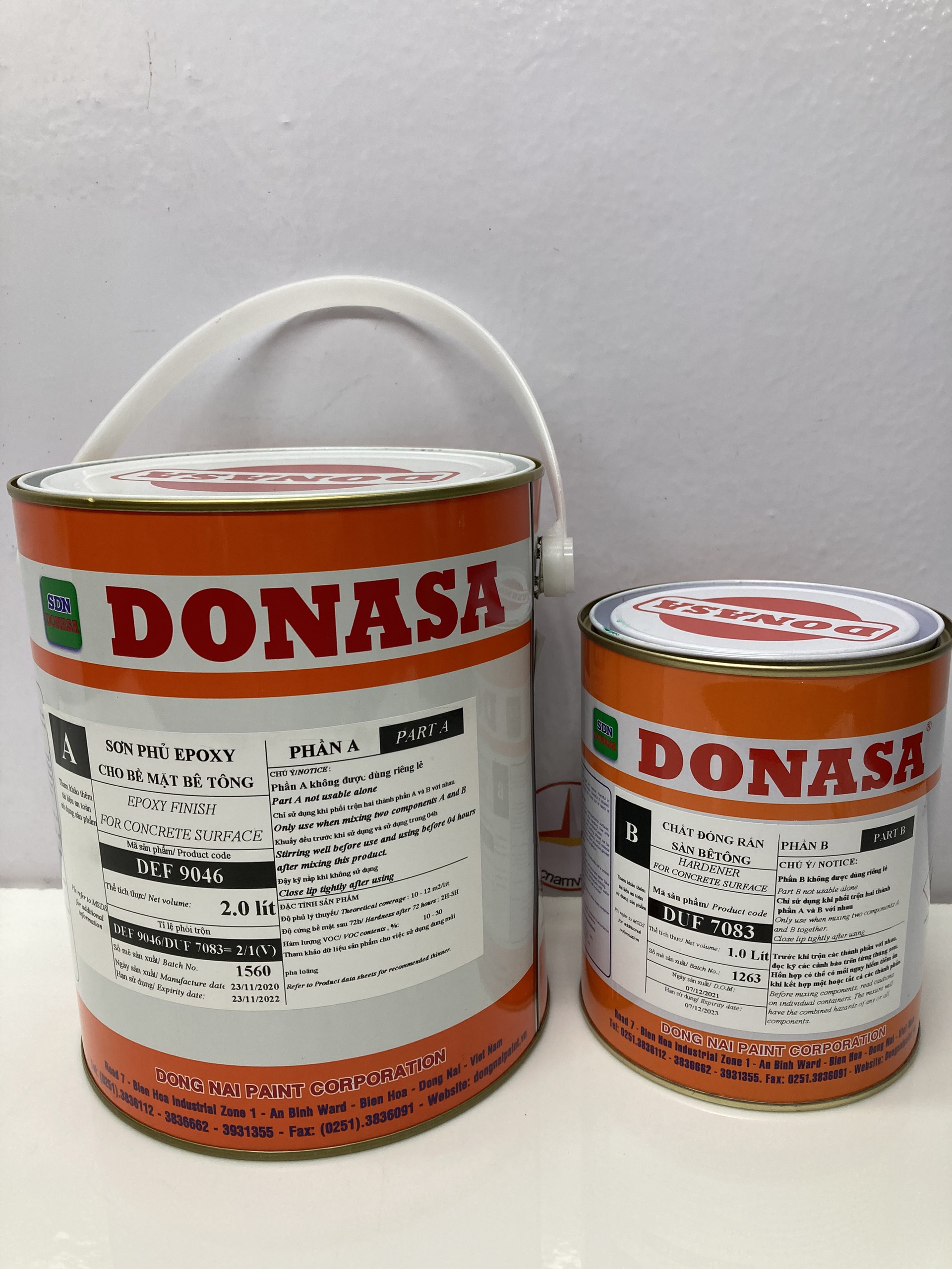 Sơn sàn bê tông Donasa /Floor coating Paint màu xanh lá vàng DEF 9046 3L