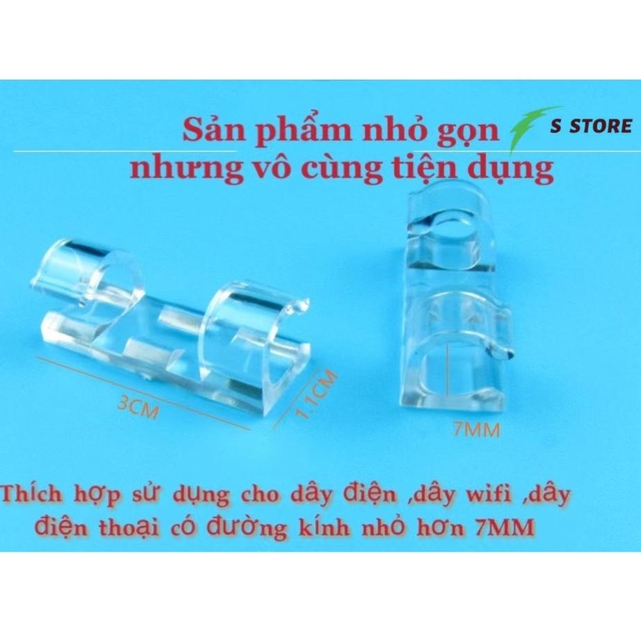 Bộ 20 miếng nẹp dán tường đi dây điện kẹp cố định nút giữ luồn dây điện nẹp dán tường đi dây điện thông minh