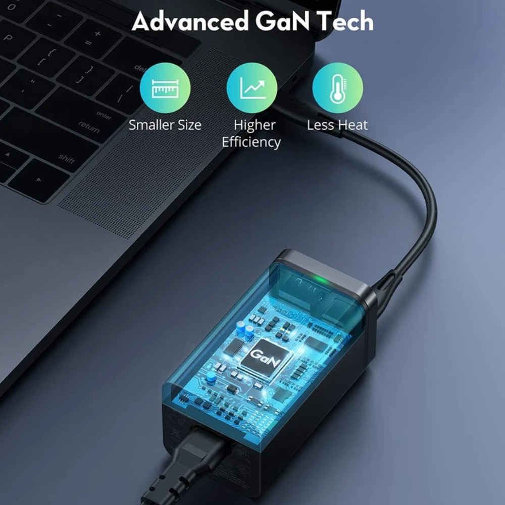 Hình ảnh Củ Sạc Điện Thoại 2 Cổng USB-A và 2 Cổng Type-C PD 65W QC 3.0 RAVPower RP-PC136 - Hàng Chính Hãng