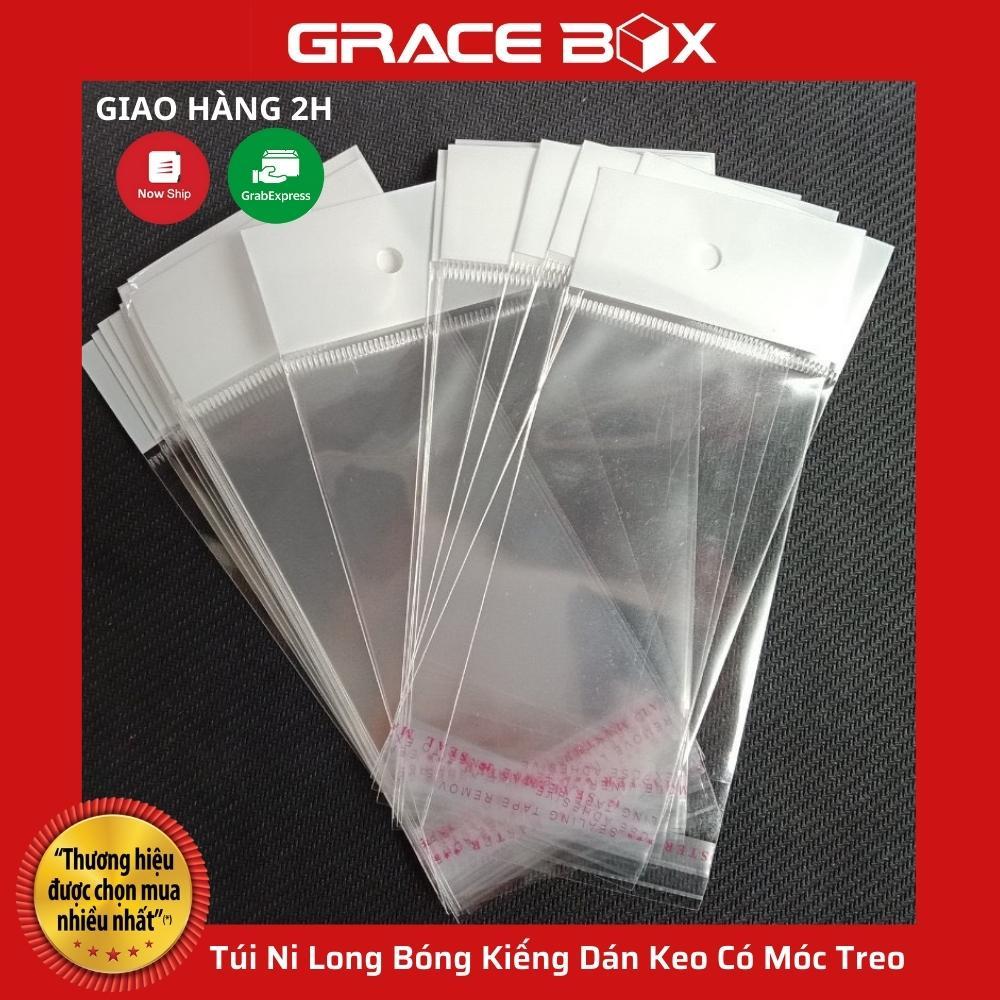 Set 100 Túi Ni Long Bóng Kiếng Dán Keo Có Móc Treo - Size Nhỏ Đựng Phụ Kiện, Trang Sức, Bao Lì Xì - Grace Box