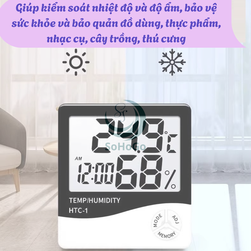 Nhiệt Ẩm Kế Điện Tử Đa Năng -Đồng Hồ Đo Nhiệt Độ &amp; Độ Ẩm Kỹ Thuật Số -Máy Đo Nhiệt Độ – Độ Ẩm Trong Nhà -Đồng Hồ Điện Tử Đo Nhiệt Ẩm &amp; Hiển Thị Thời Gian -Nhiệt Ẩm Kế Mini Treo Tường/Để Bàn