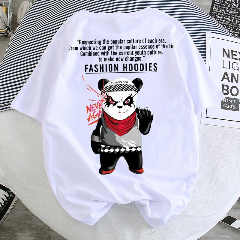 Áo Thun Nam Tay Ngắn In Hình Gấu Trúc Cá Tính