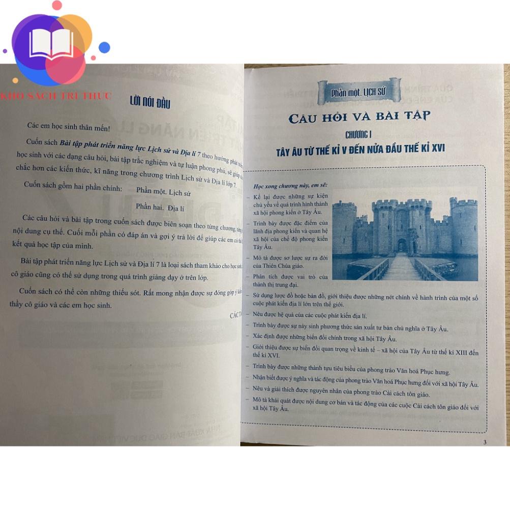 Sách - Bài tập phát triển năng lực Lịch Sử và Địa Lí 7
