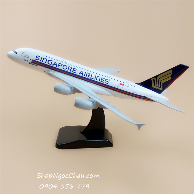 Mô hình máy bay tĩnh Airbus A380 Singapore Airlines 50 Years 20cm