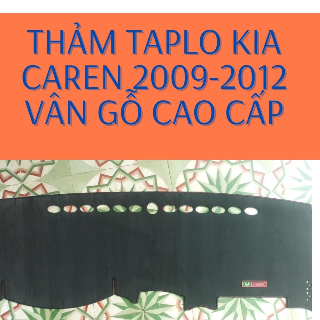 Thảm taplo Kia Caren 2009 -2012 bằng nhung mịn, da carbon, da carbon vân gỗ. 3 lớp, chống trượt, Nanopk