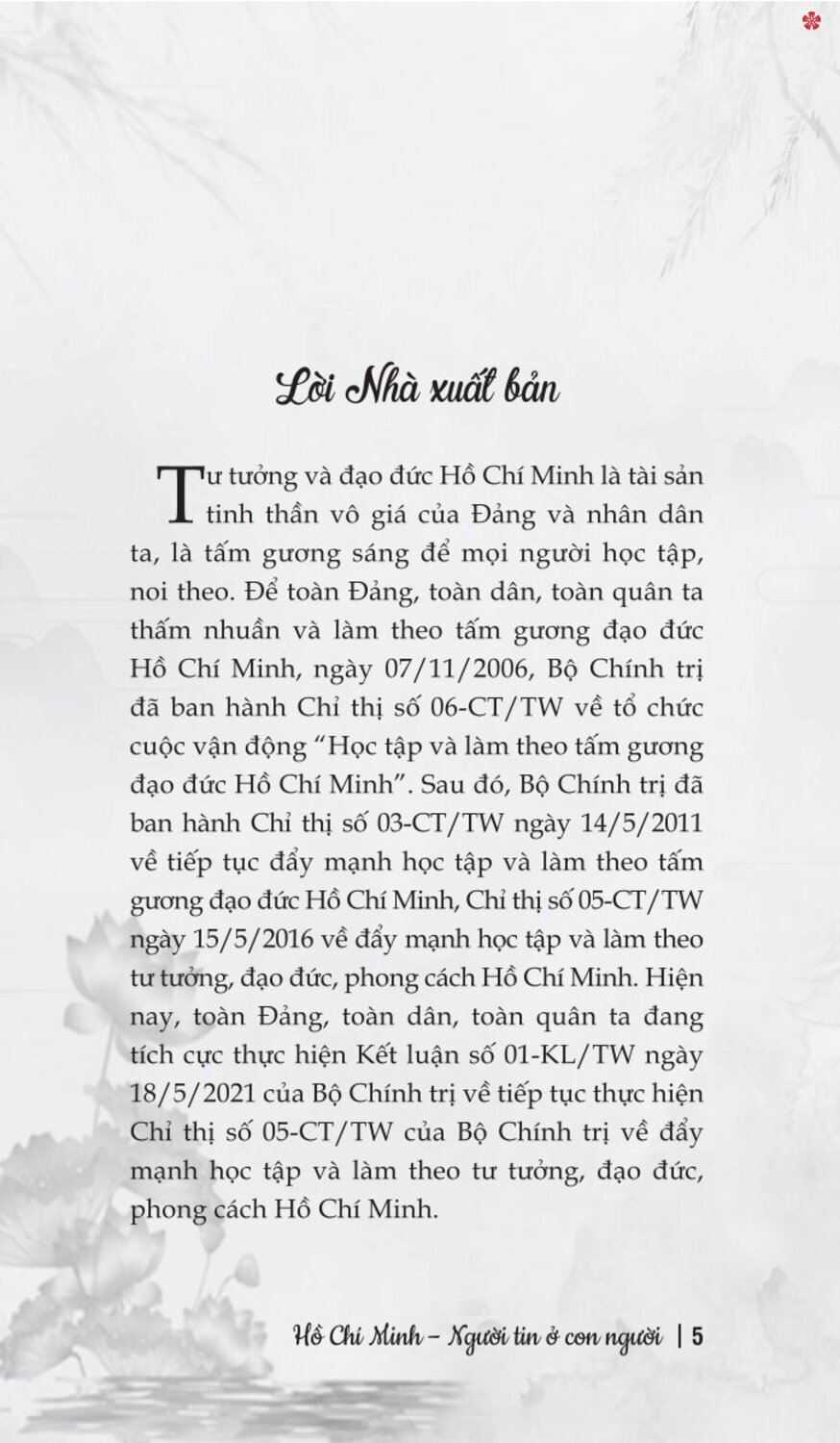 Hồ Chí Minh - Người tin ở con người (bản in 2024)