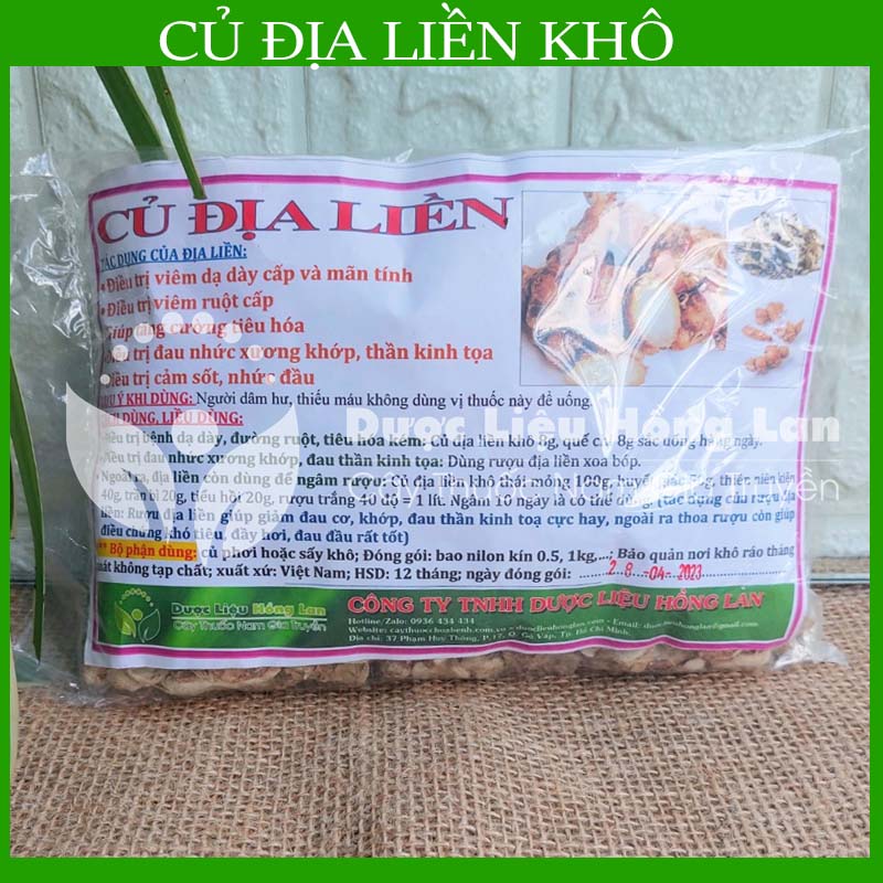 Củ Địa Liền khô sạch đóng gói 1kg