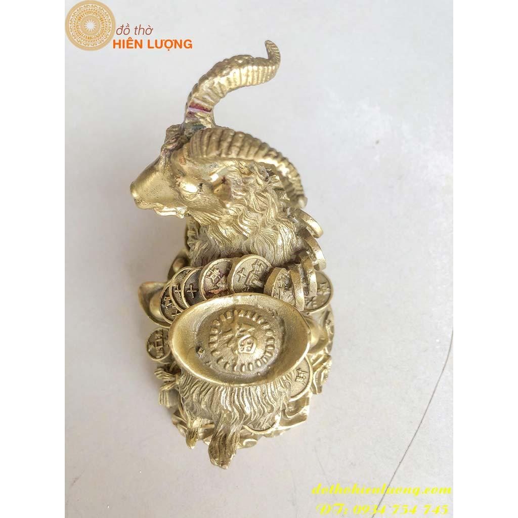 Tượng Dê Ngậm Xâu Đồng Xu Phong Thủy
