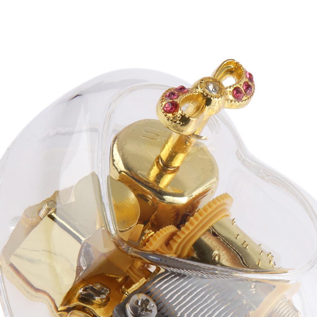 2pcs Acrylic Clockwork Music Box Melody Box Happy Birthday To You Tune Case Home Office Decoration