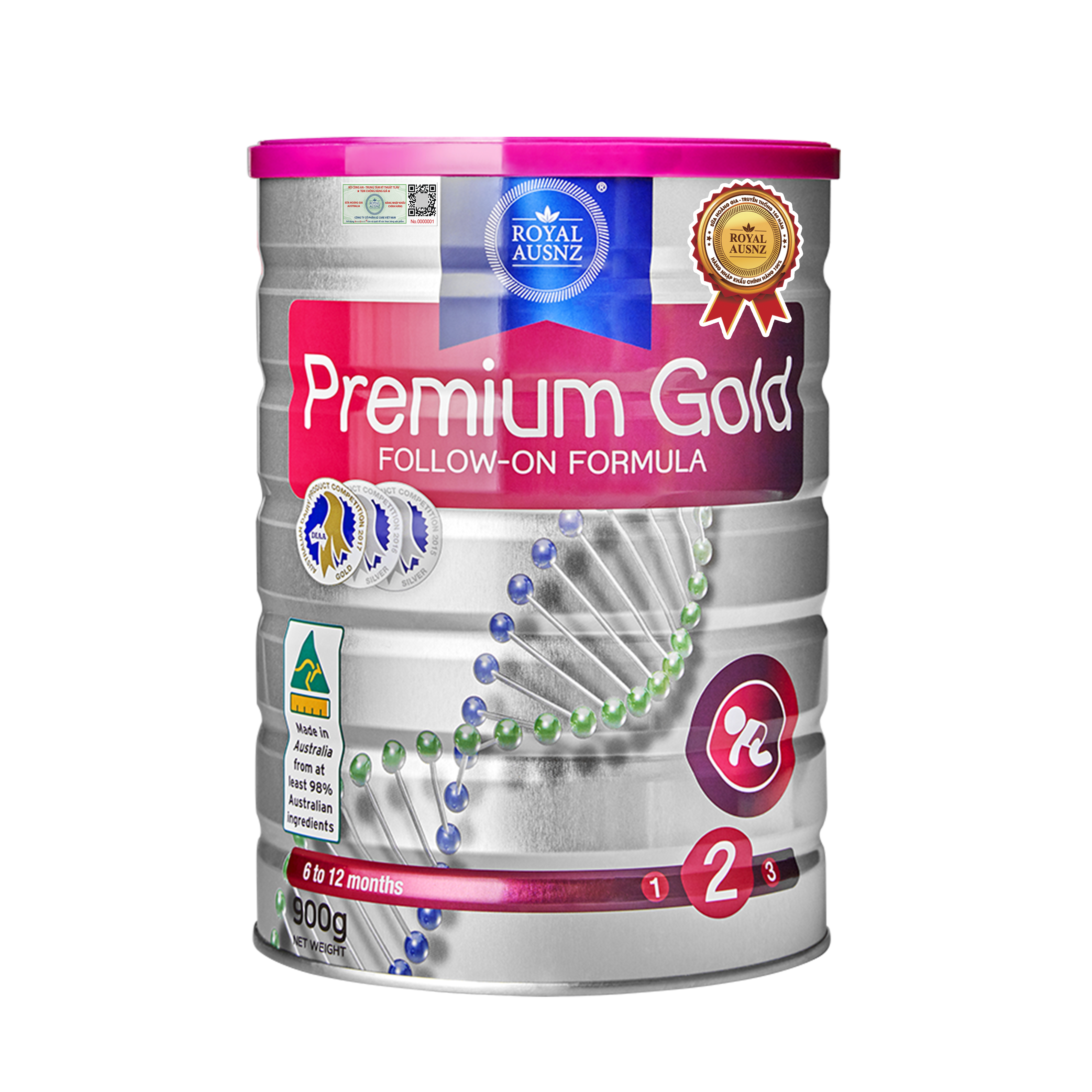 SỮA HOÀNG GIA ÚC PREMIUM GOLD 2 - DÀNH CHO TRẺ TỪ 6 - 12 THÁNG TUỔI ( 2 Hộp )