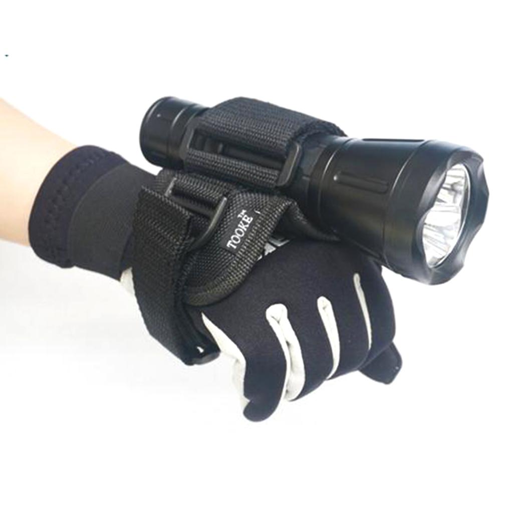 2xHand Free Holder Glove for Scuba Diving Dive Underwater Torch LED Flashlight