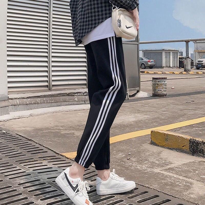 Quần bà bầu dài thu đông da cá chéo thái thể tho bo gấu ba kẻ sọc jogger thời trang cao cấp đẹp giá rẻ QBSoc