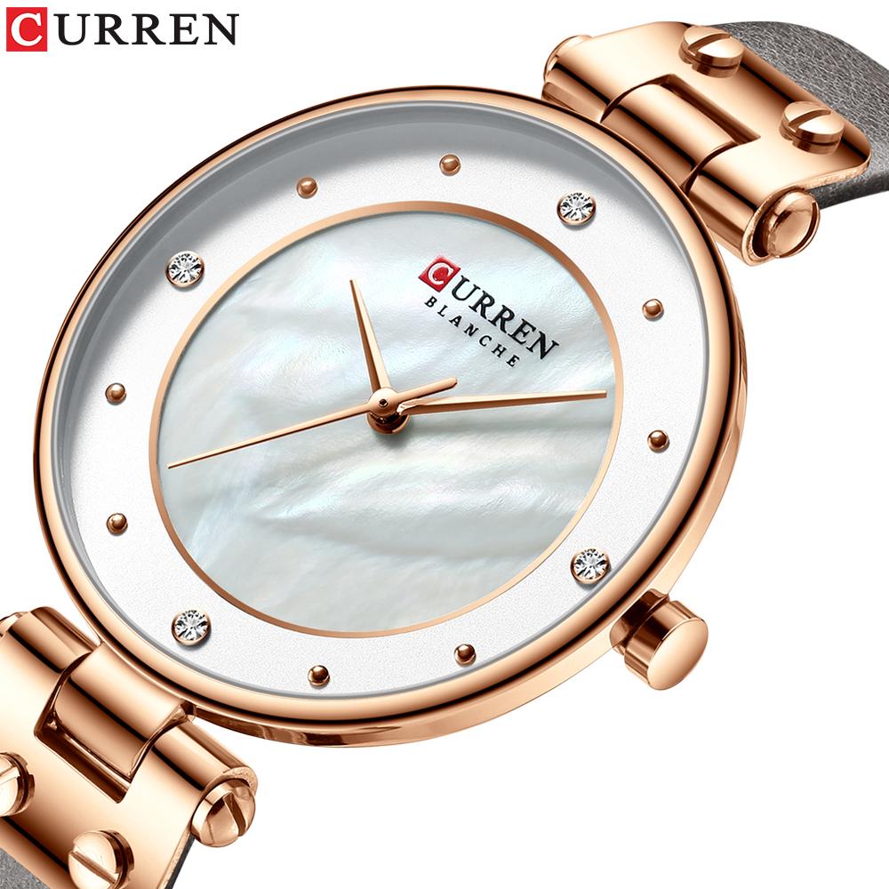 Đồng hồ hợp kim thạch anh không thấm nước Dây đeo bằng da Curren