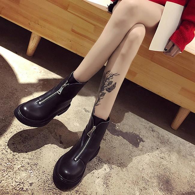 Giày boot dây da phía trước nữ 20414