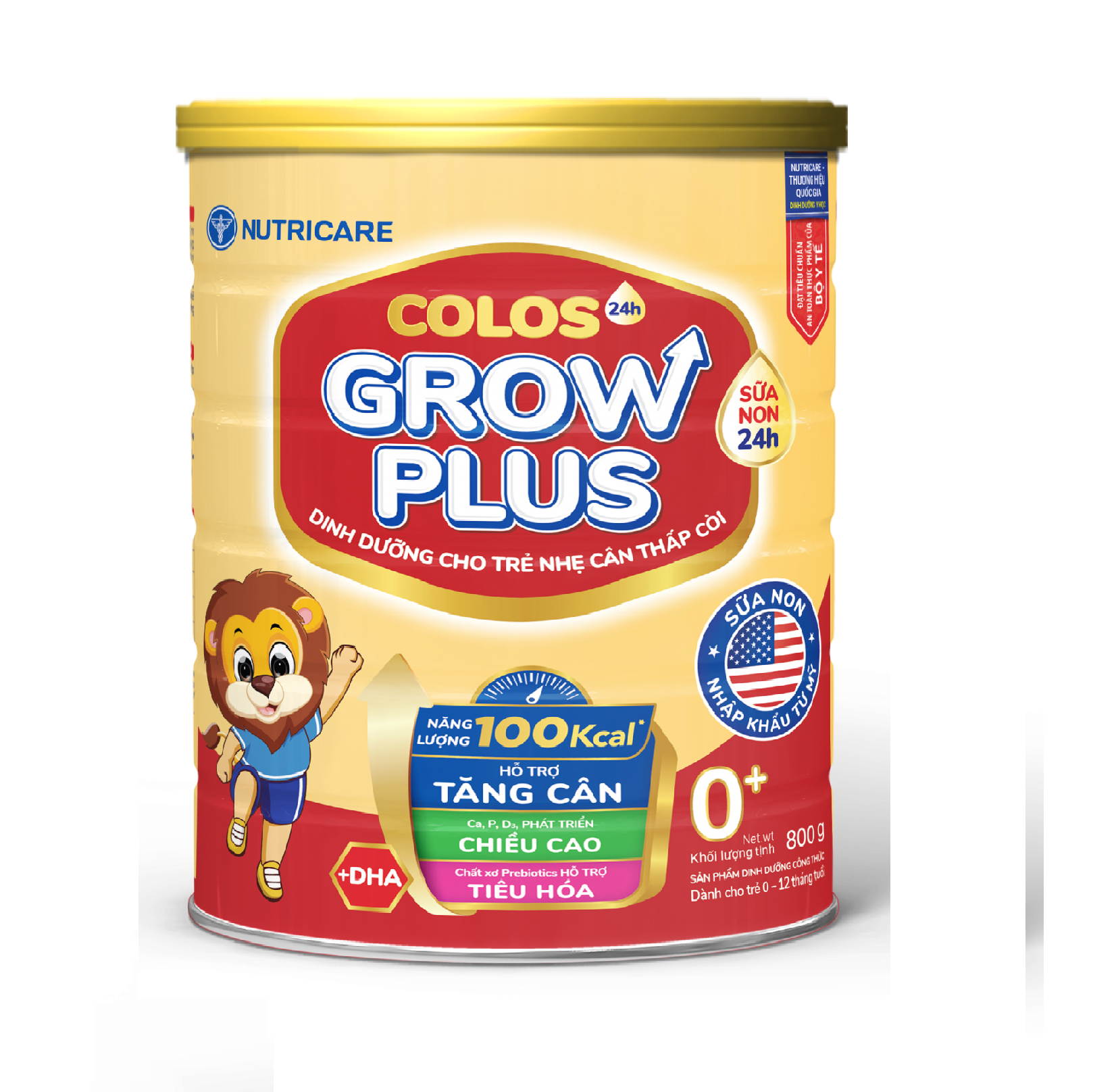 Sữa công thức Colos 24h Grow Plus 0+ lon 800g - giúp trẻ phát triển toàn diện