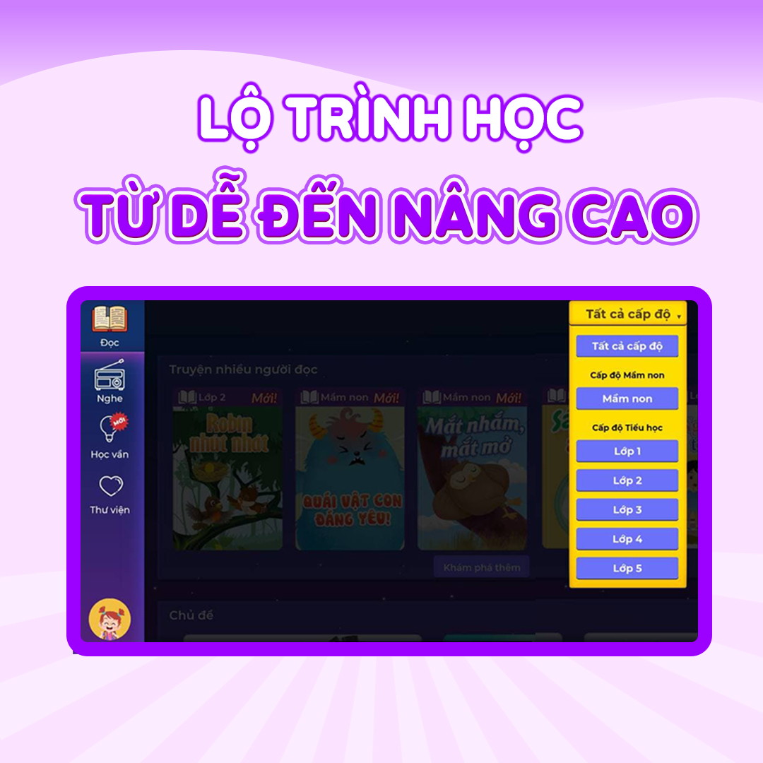 Ứng dụng học tiếng Việt theo chuẩn GDPT mới tại Việt Nam cho trẻ Mầm Non & Tiểu Học  - Gói VMonkey trọn đời