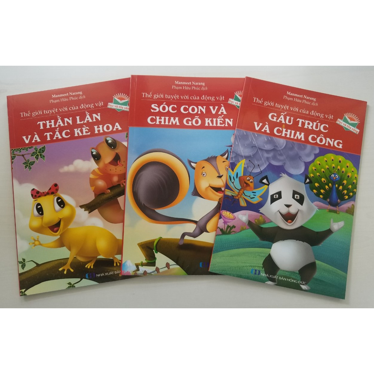 Combo Thế Giới Tuyệt Vời Của Động Vật: Thằn Lằn Và Tắc Kè Hoa + Sóc Con Và Chim Gõ Kiến + Gấu Trúc Và Chim Công