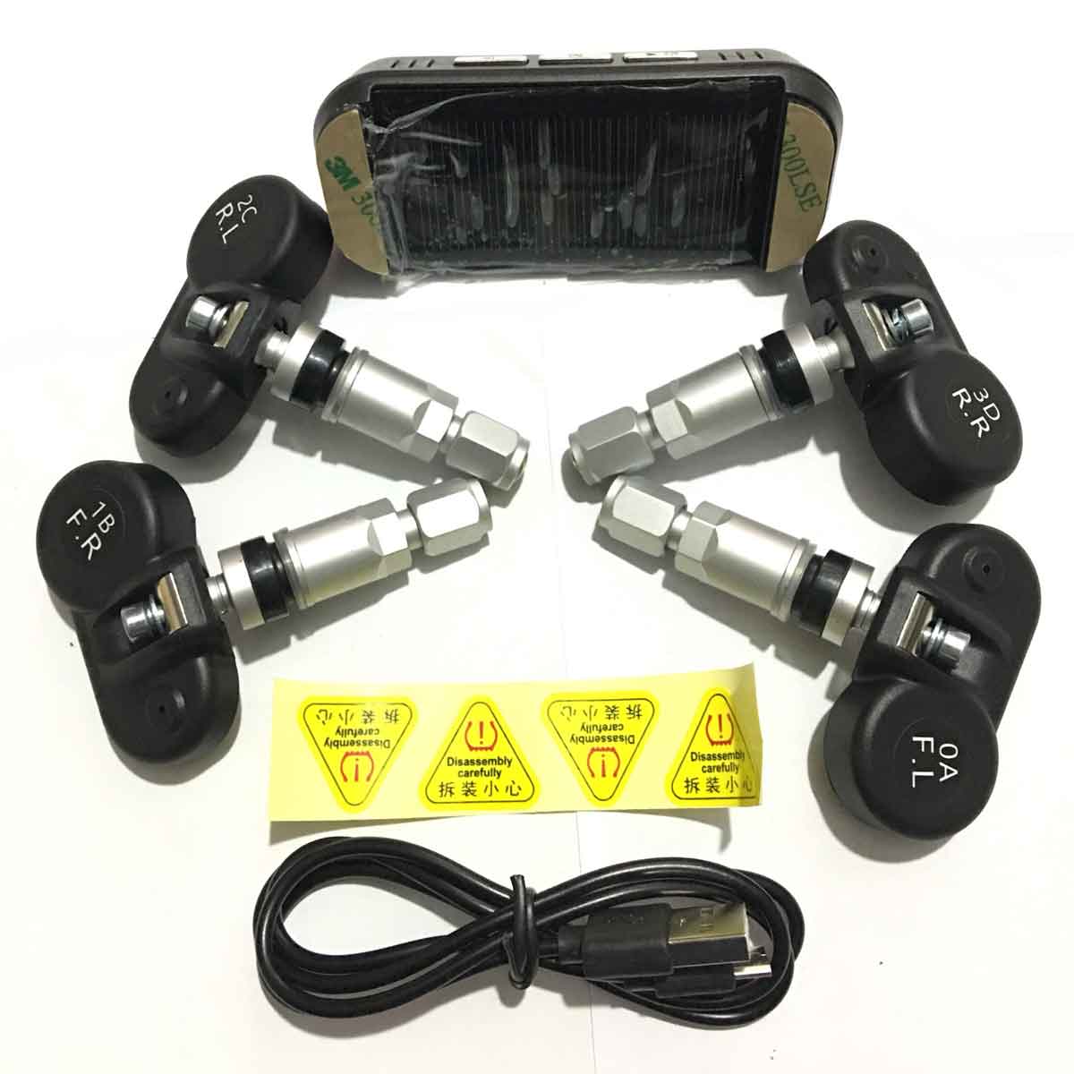 Cảm Biến Áp Suất Lốp TPMS Gắn Trong Màn Hình Dán Kính Lái Năng Lượng Mặt Trời