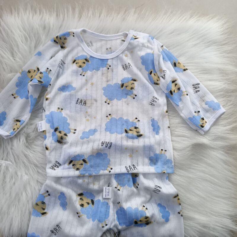 Bộ cotton giấy dài tay khuy vai từ 3-15kg cho bé .Hàng loại 1
