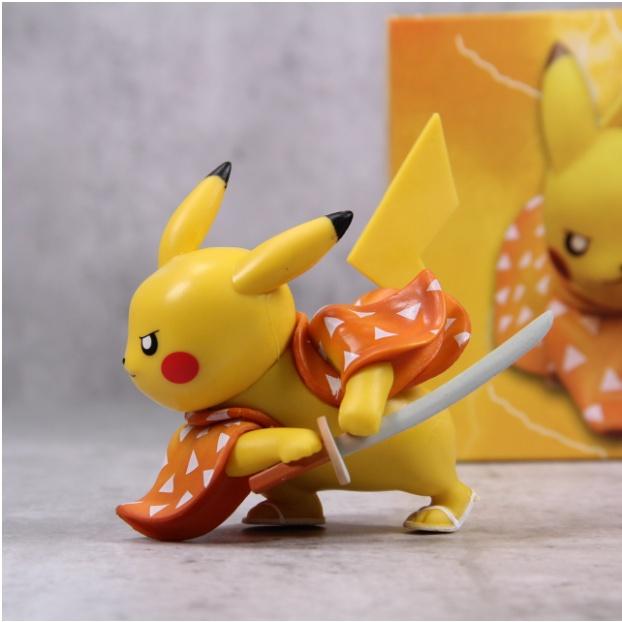 Mô Hình Pikachu Cosplay Nhân Vật Agatsuma Zenitsu Siêu Ngầu, Cute, Full Box, Quà Tặng Cho Bé