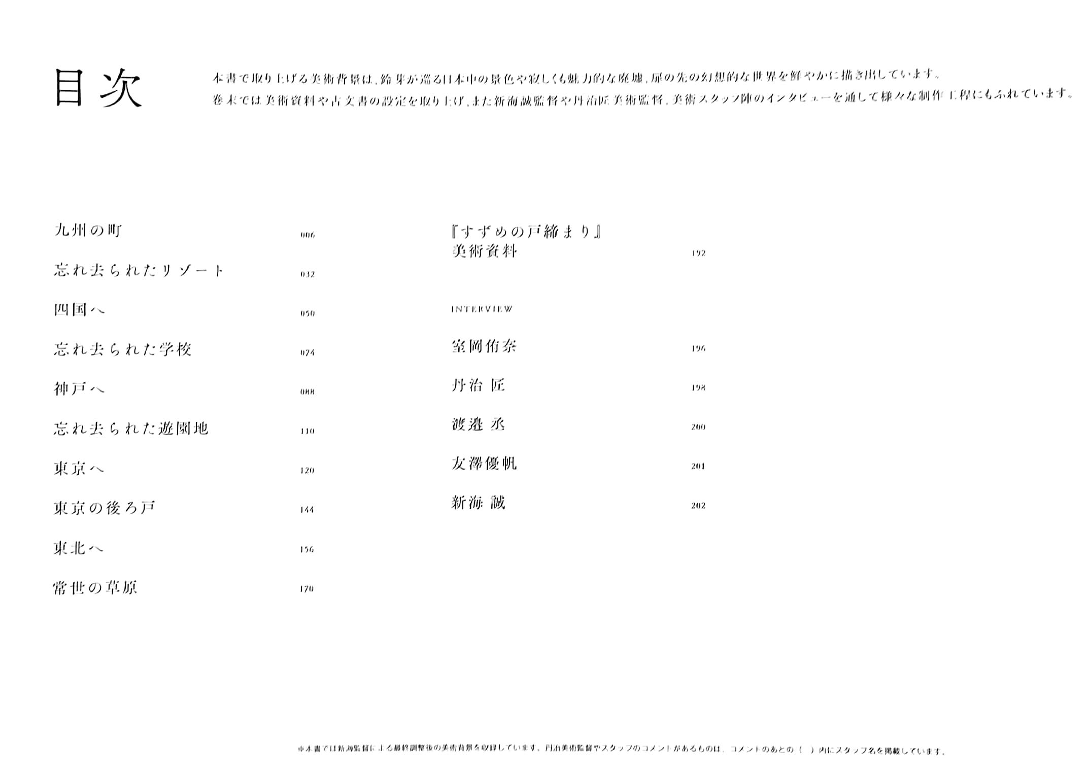 Makoto Shinkai Directed Works: Sparrow's Door Closure Art Collection