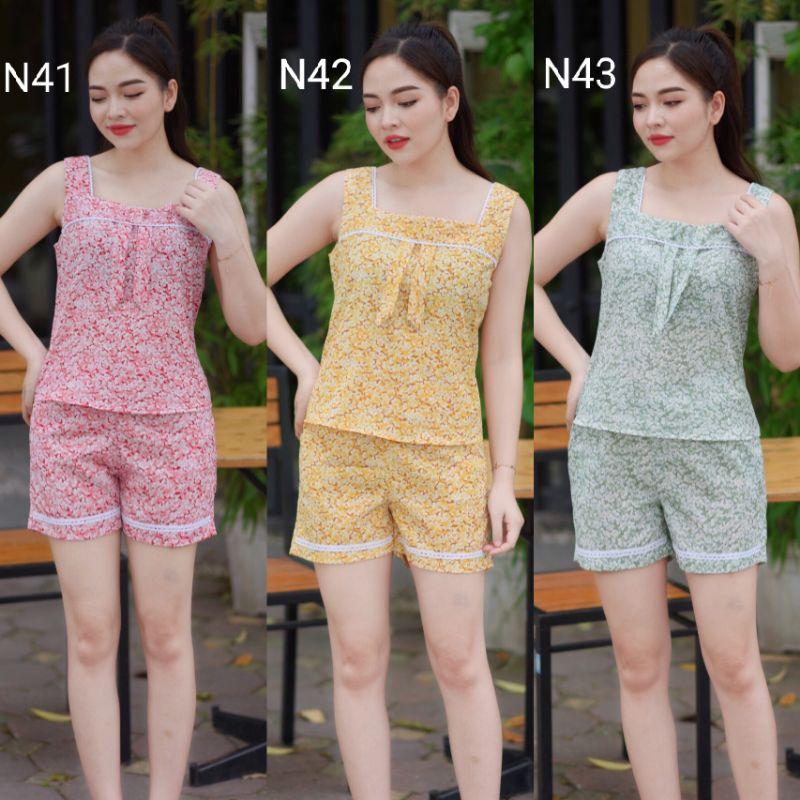 Bộ hai dây bản to clover, quần áo mặc nhà, đồ ngủ ảnh thật đủ size